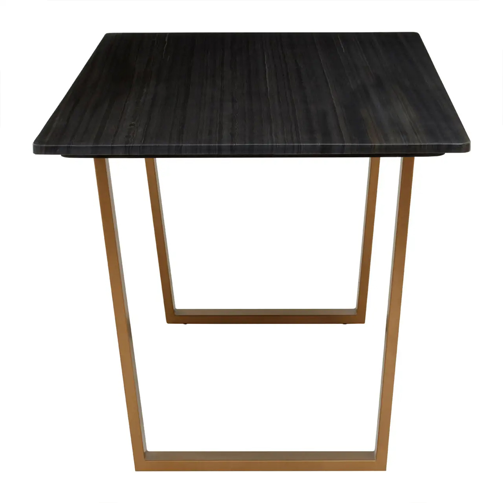 Valrico Black Marble Top Dining Table With Gold Legs