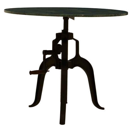 Product photograph of Vance 90cm Green Marble Top Dining Table With Black Metal Legs from Furniture in Fashion