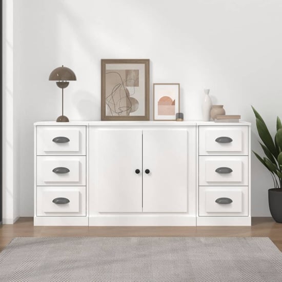 Read more about Vance wooden sideboard 2 doors 6 drawers in white
