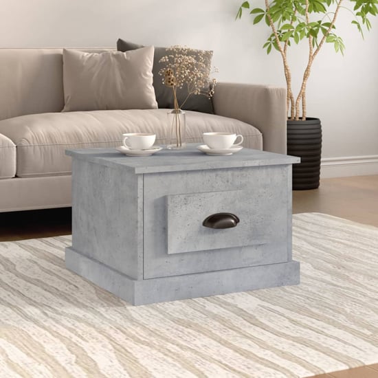 Product photograph of Vance Wooden Coffee Table With 1 Drawer In Concrete Effect from Furniture in Fashion