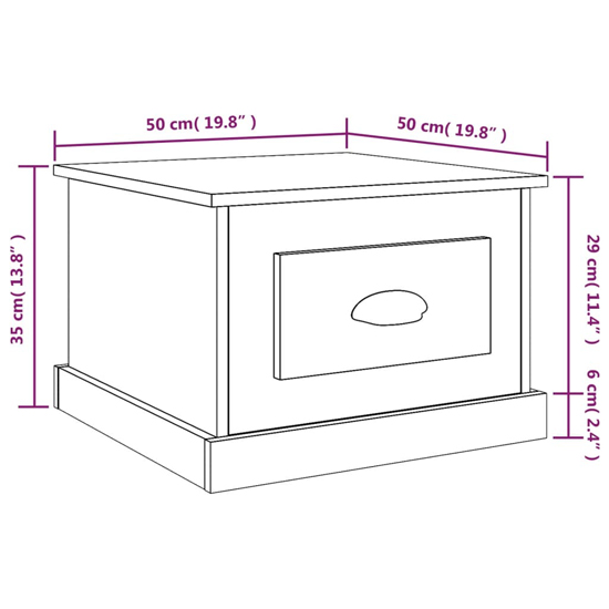 Vance Wooden Coffee Table With 1 Drawer In Smoked Oak