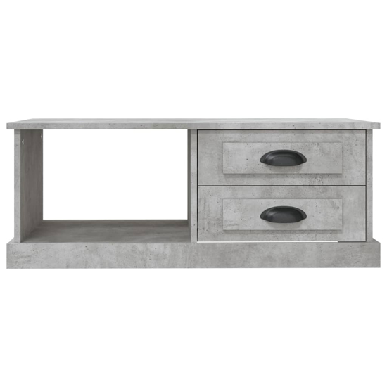Vance Wooden Coffee Table With 2 Drawers In Concrete Effect