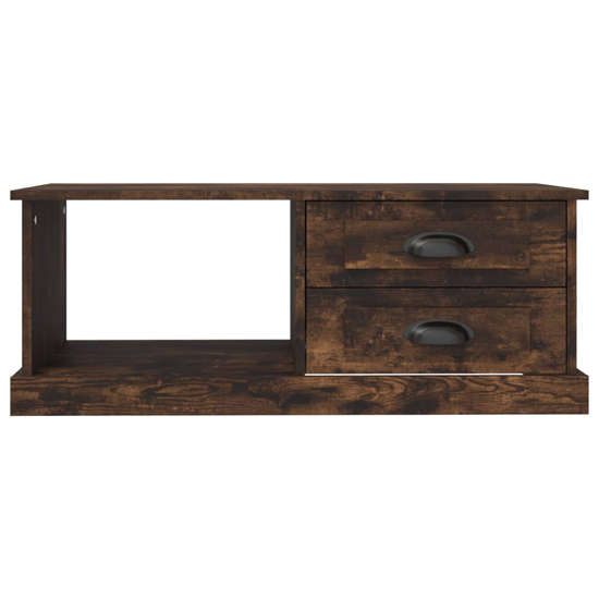 Vance Wooden Coffee Table With 2 Drawers In Smoked Oak