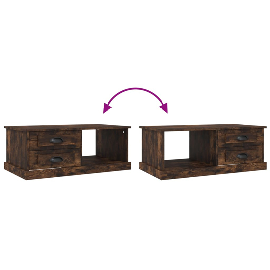 Vance Wooden Coffee Table With 2 Drawers In Smoked Oak