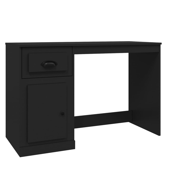 Vance Wooden Computer Desk With 1 Door 1 Drawer In Black