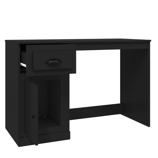 Vance Wooden Computer Desk With 1 Door 1 Drawer In Black