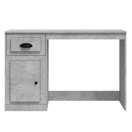 Vance Wooden Computer Desk With 1 Door 1 Drawer In Concrete Effect