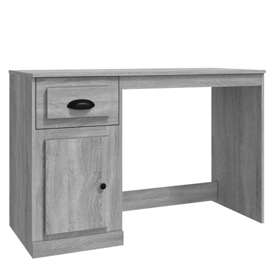Vance Wooden Computer Desk With 1 Door 1 Drawer In Grey Sonoma Oak