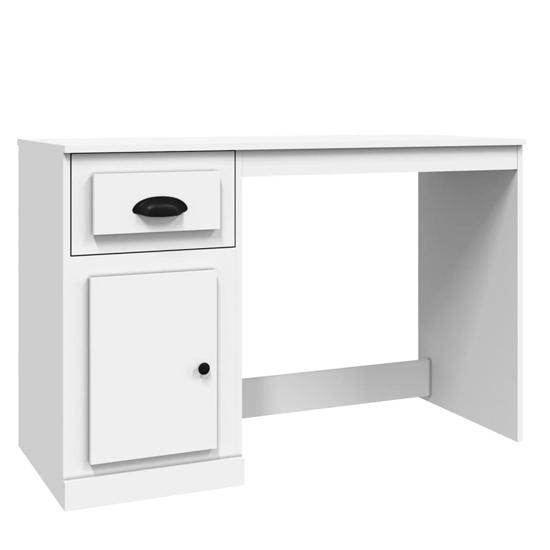 Vance Wooden Computer Desk With 1 Door 1 Drawer In White