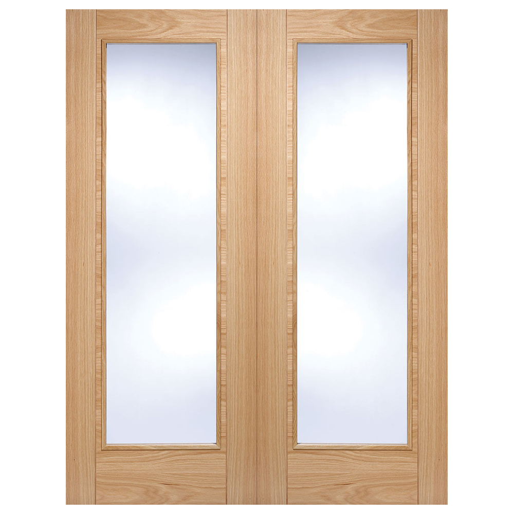 Read more about Vancouver 1981mm x 1168mm clear glass internal door pair in oak