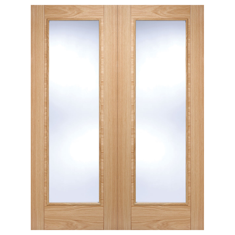Read more about Vancouver 1981mm x 1372mm clear glass internal door pair in oak