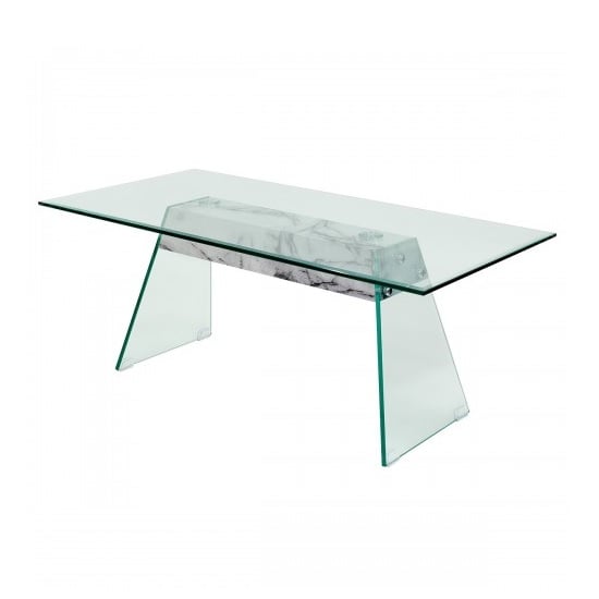 Photo of Vancouver glass coffee table in clear and marble effect support