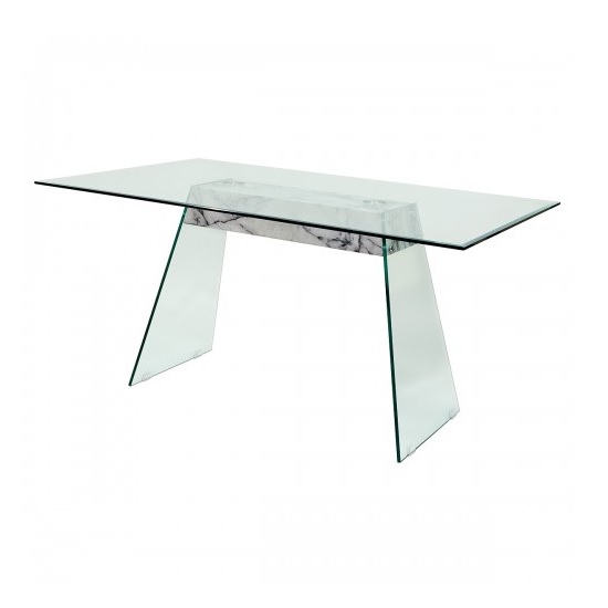 Read more about Vancouver glass dining table in clear and marble effect support