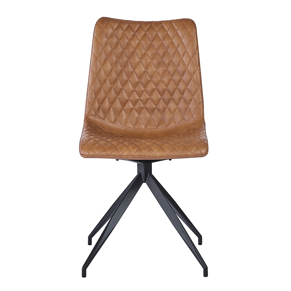 Vandale Brown PU Leather Dining Chairs in Pair