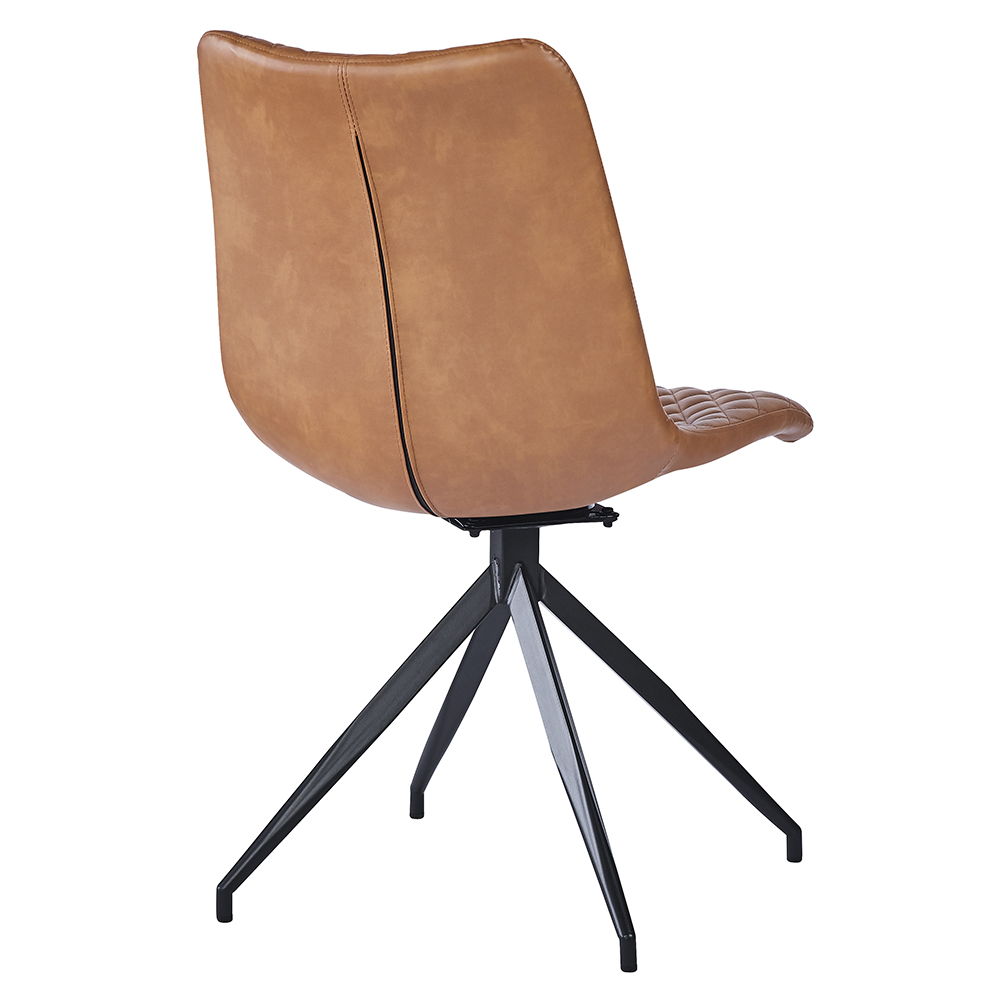 Vandale Brown PU Leather Dining Chairs in Pair