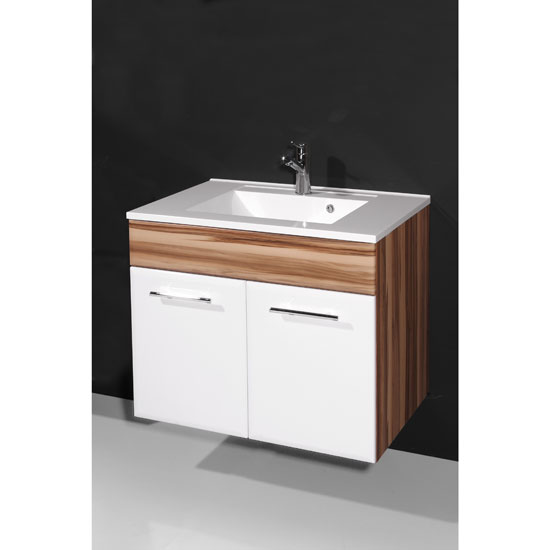 Product photograph of Marita Baltimore Walnut And White Bathroom Vanity from Furniture in Fashion