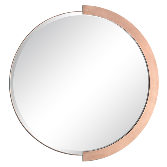 Varco Round Wall Mirror In Rose Gold Frame Furniture in Fashion