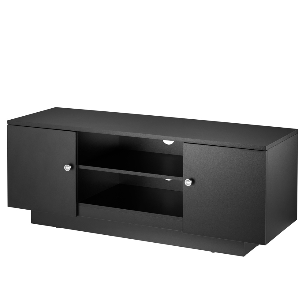Varden Wooden TV Stand with 2 Doors in Black