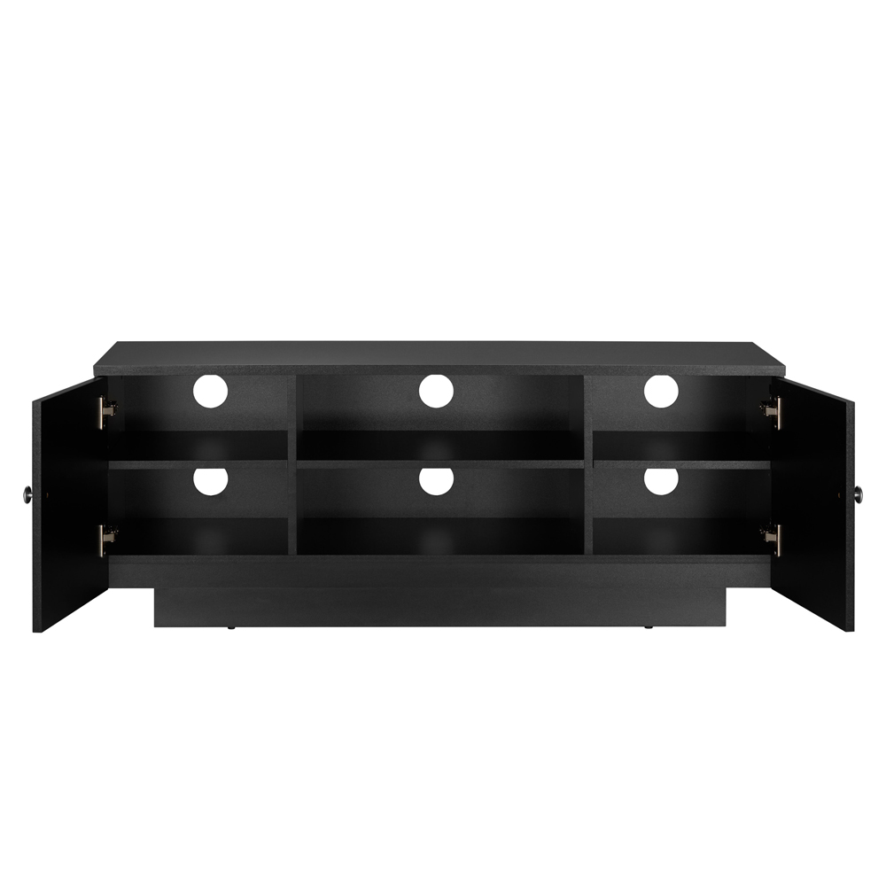 Varden Wooden TV Stand with 2 Doors in Black