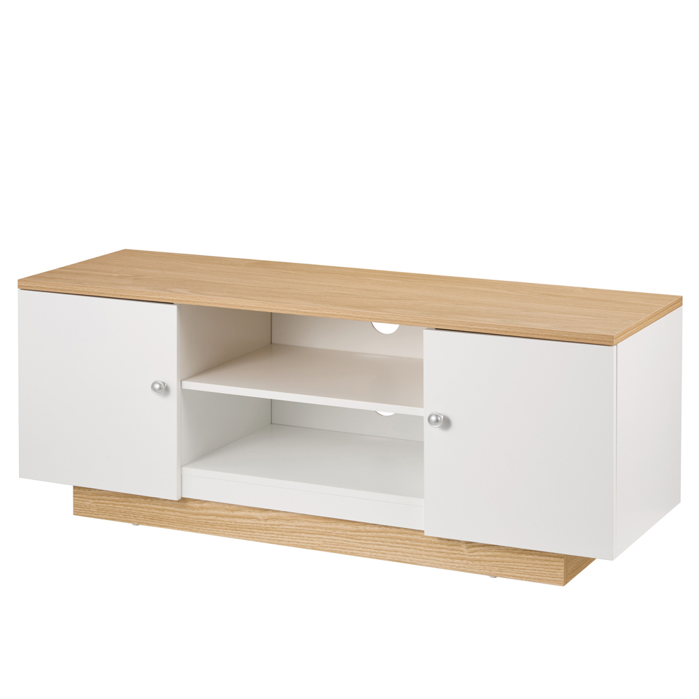 Varden Wooden TV Stand with 2 Doors in White