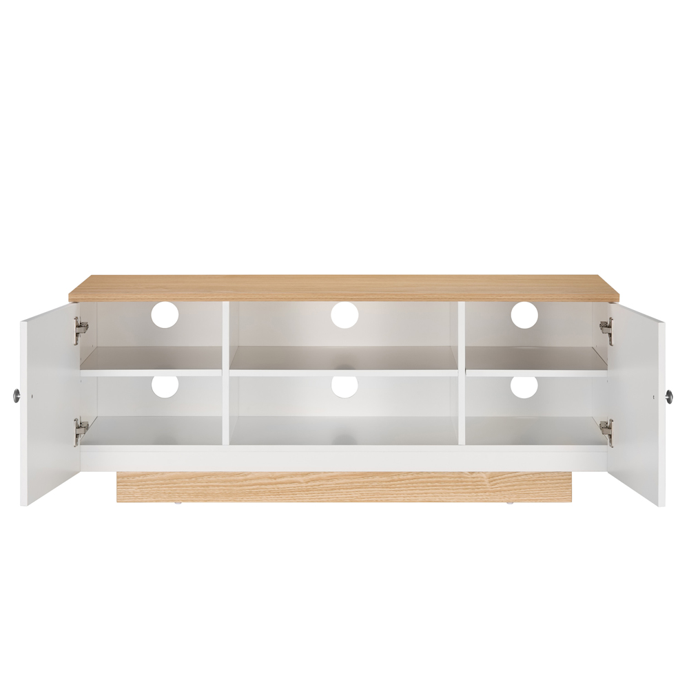 Varden Wooden TV Stand with 2 Doors in White