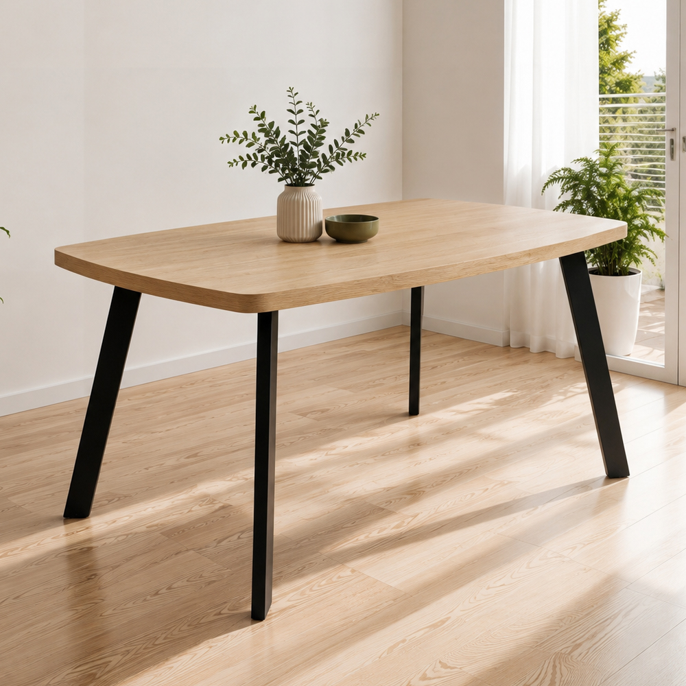 Vardo Large Rectangular Wooden Dining Table in Light Oak