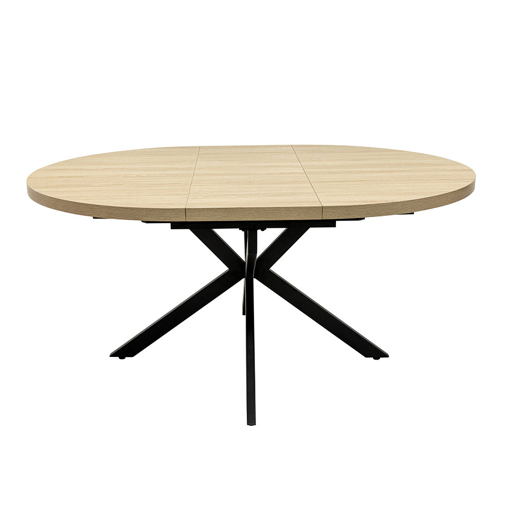Vardo Oval Wooden Extending Dining Table in Light Oak