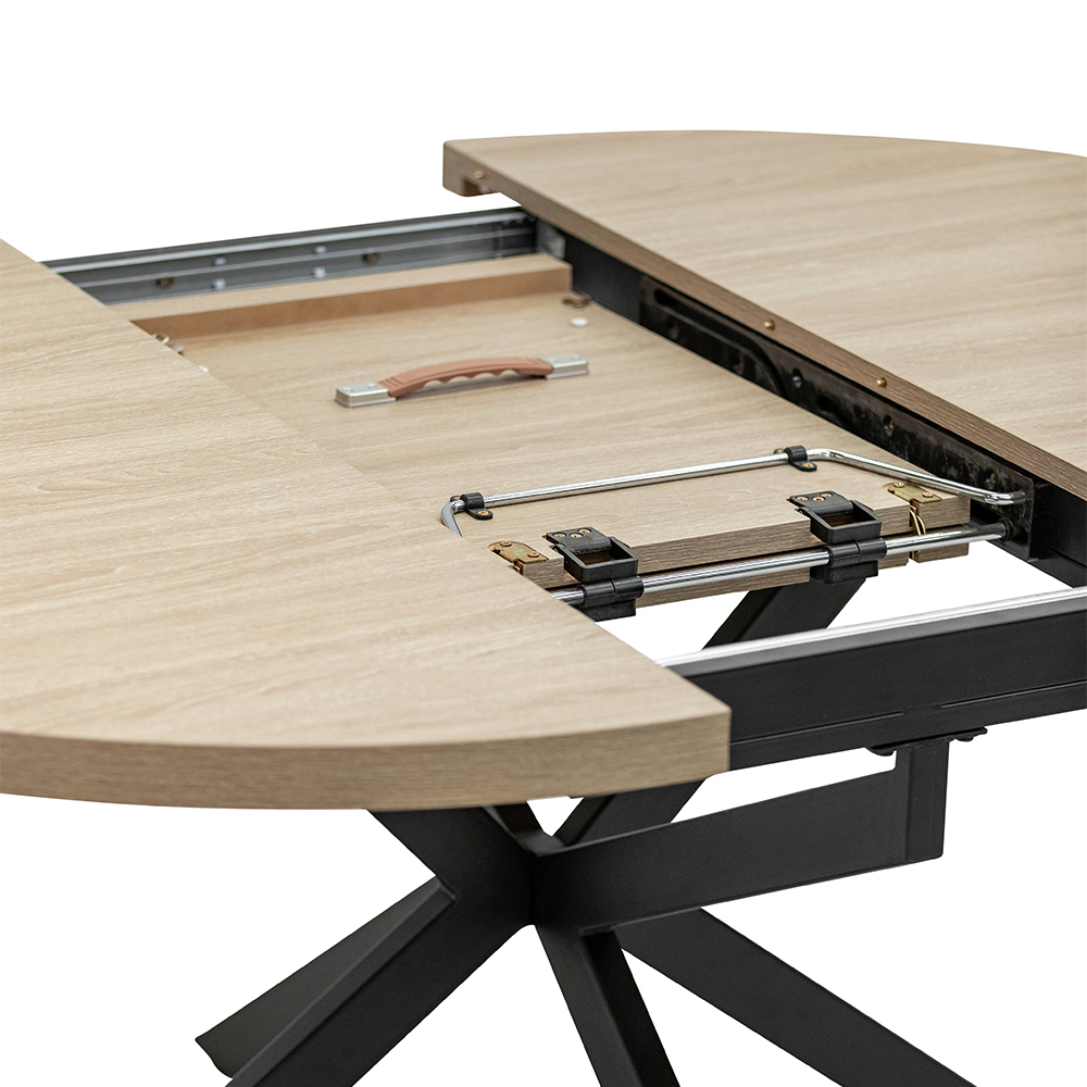 Vardo Oval Wooden Extending Dining Table in Light Oak