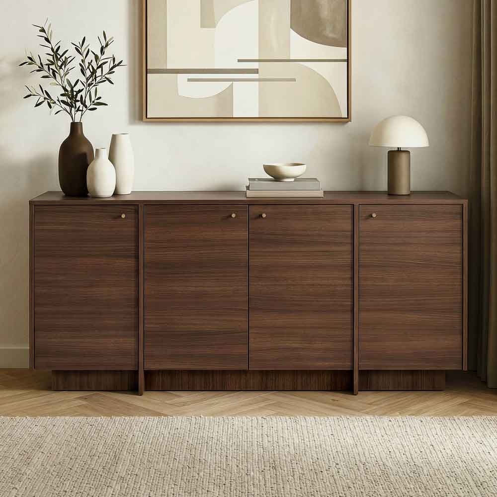 Varen Wooden Sideboard with 4 Doors in Milano Walnut