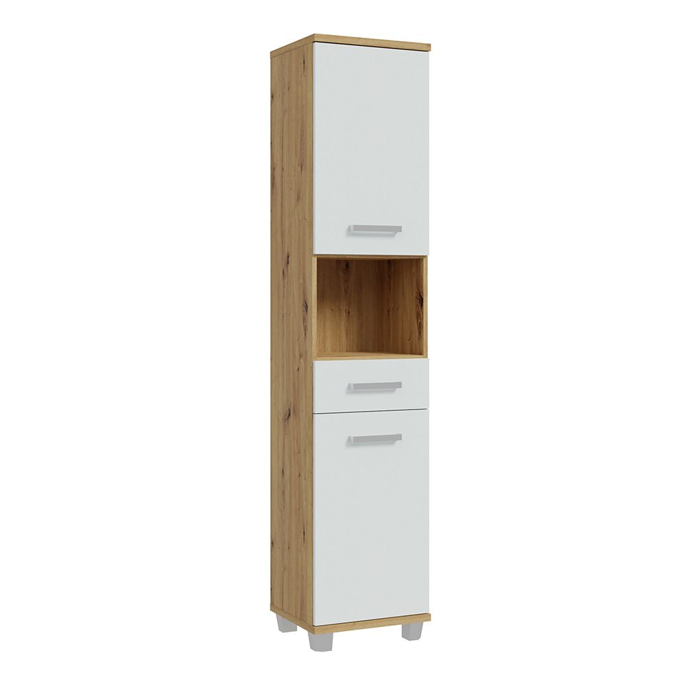 Vareon Wooden Bathroom Furniture Set in Artisan Oak and Light Grey