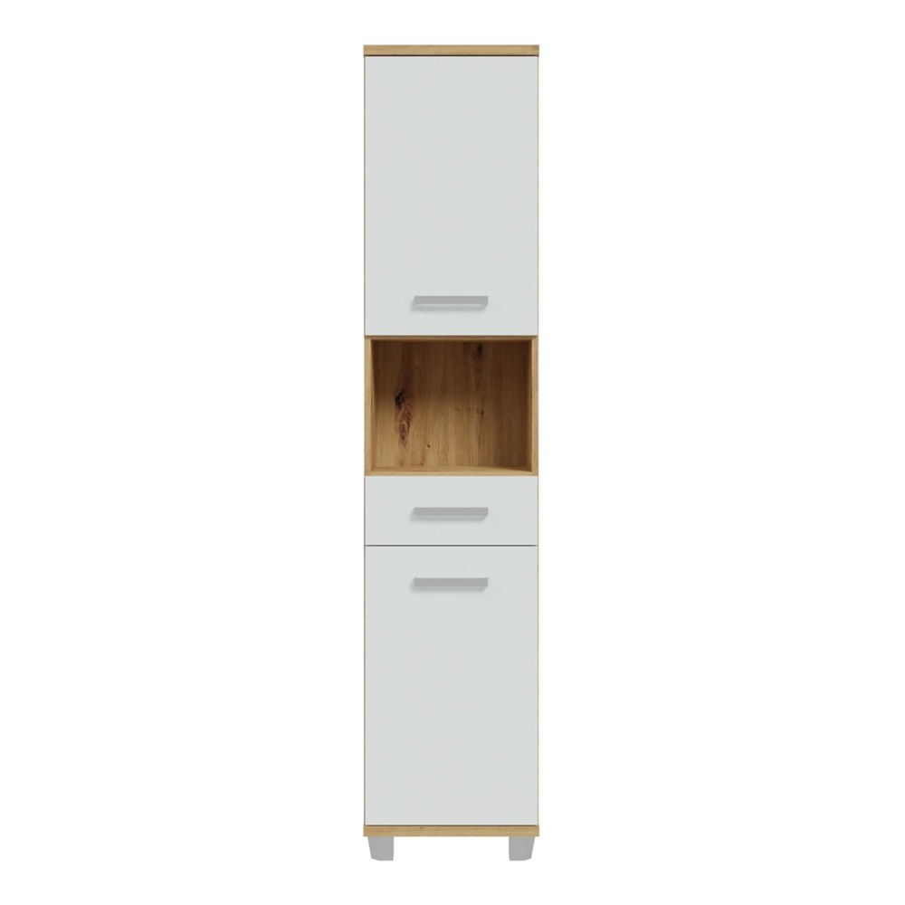 Vareon Wooden Bathroom Furniture Set in Artisan Oak and Light Grey