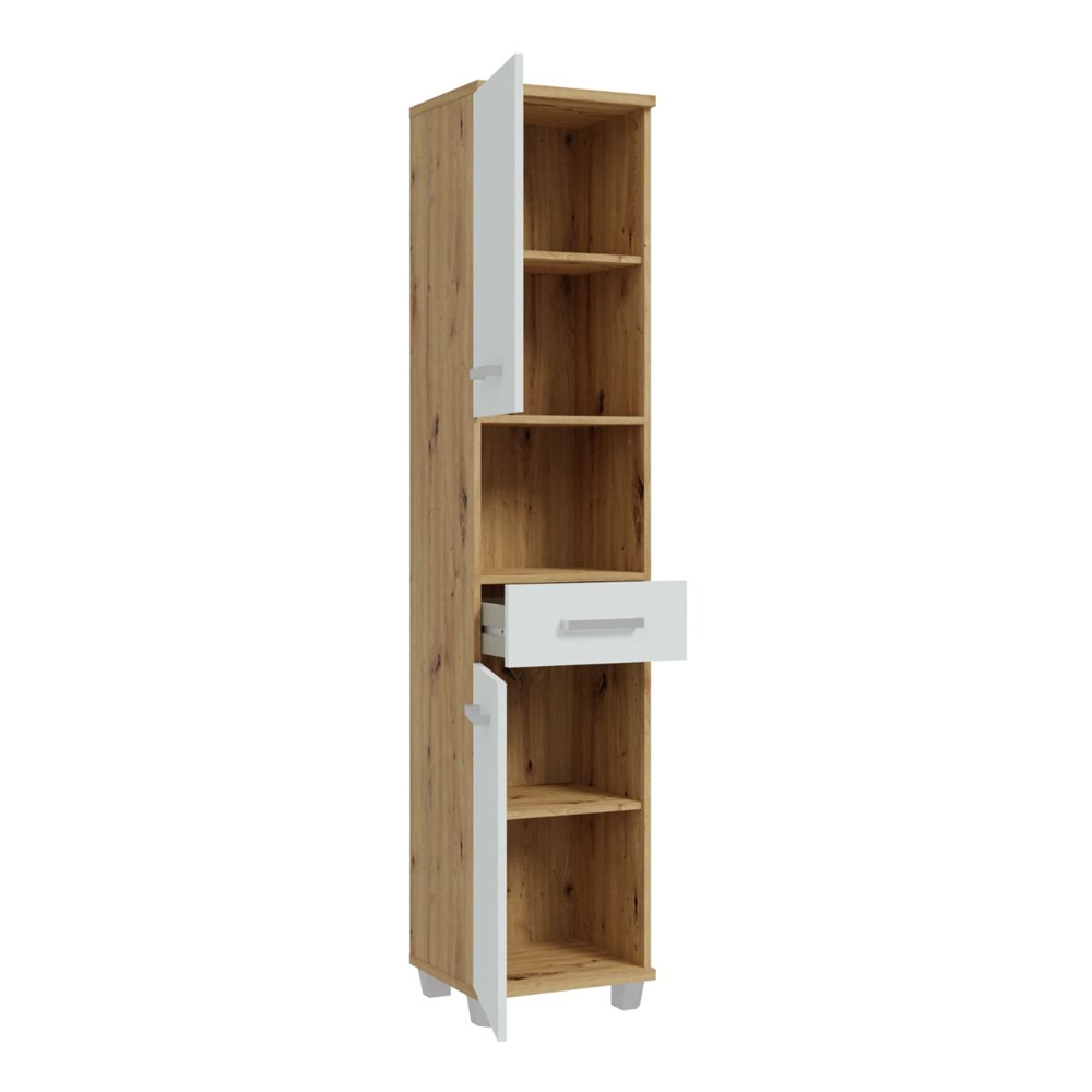 Vareon Wooden Bathroom Furniture Set in Artisan Oak and Light Grey