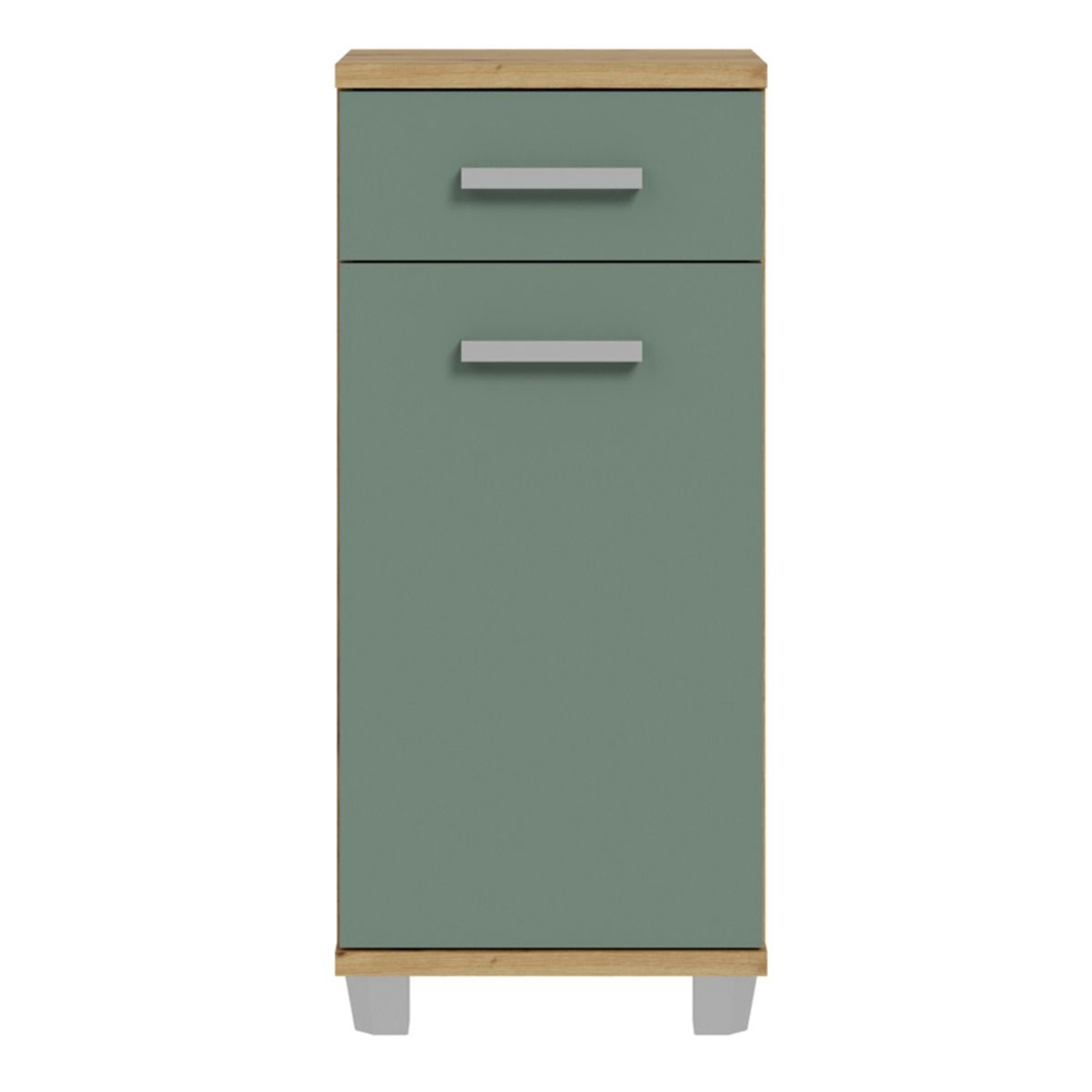 Vareon Wooden Bathroom Furniture Set in Artisan Oak and Sage Green