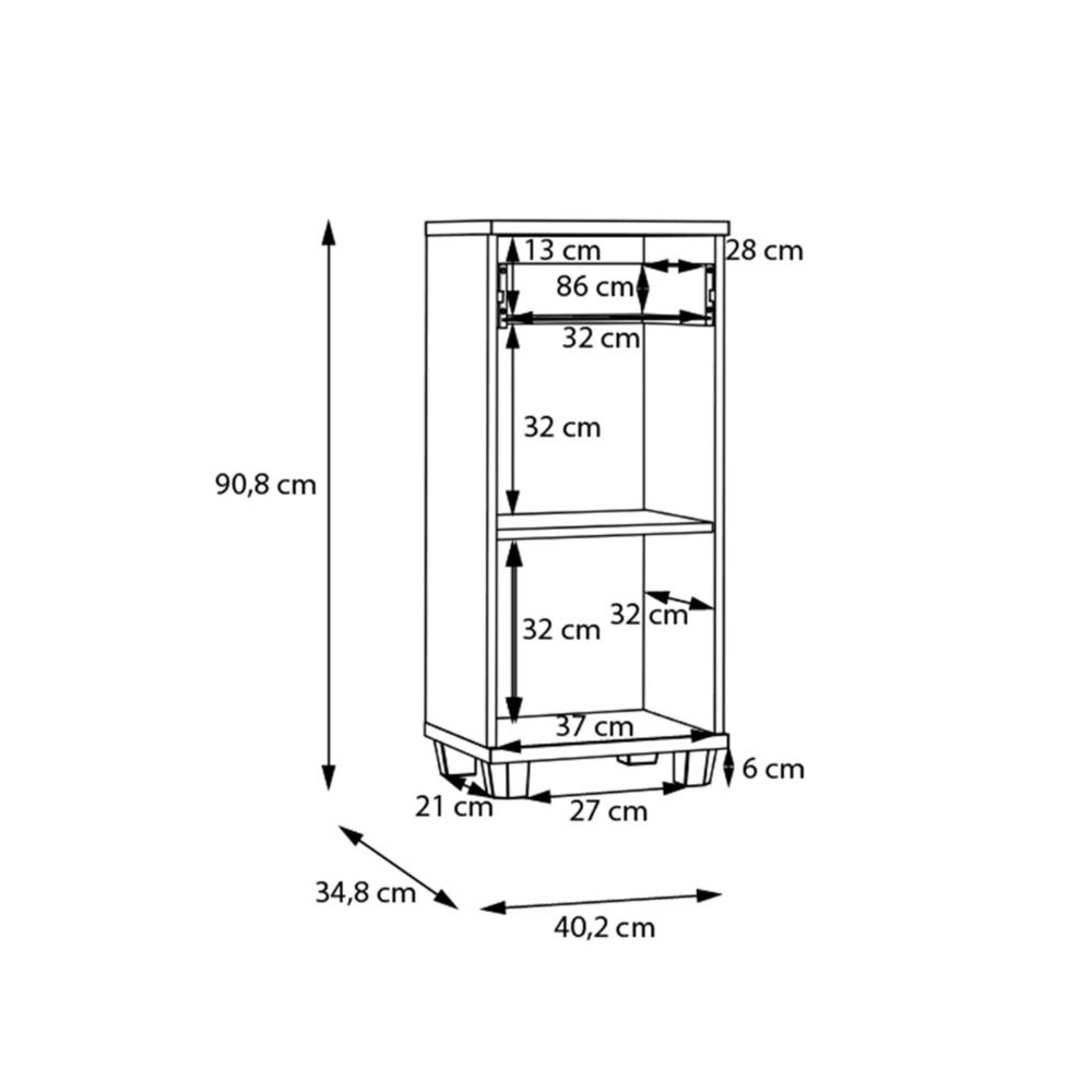 Vareon Wooden Bathroom Cabinet with 1 Door 1 Drawer in Sand