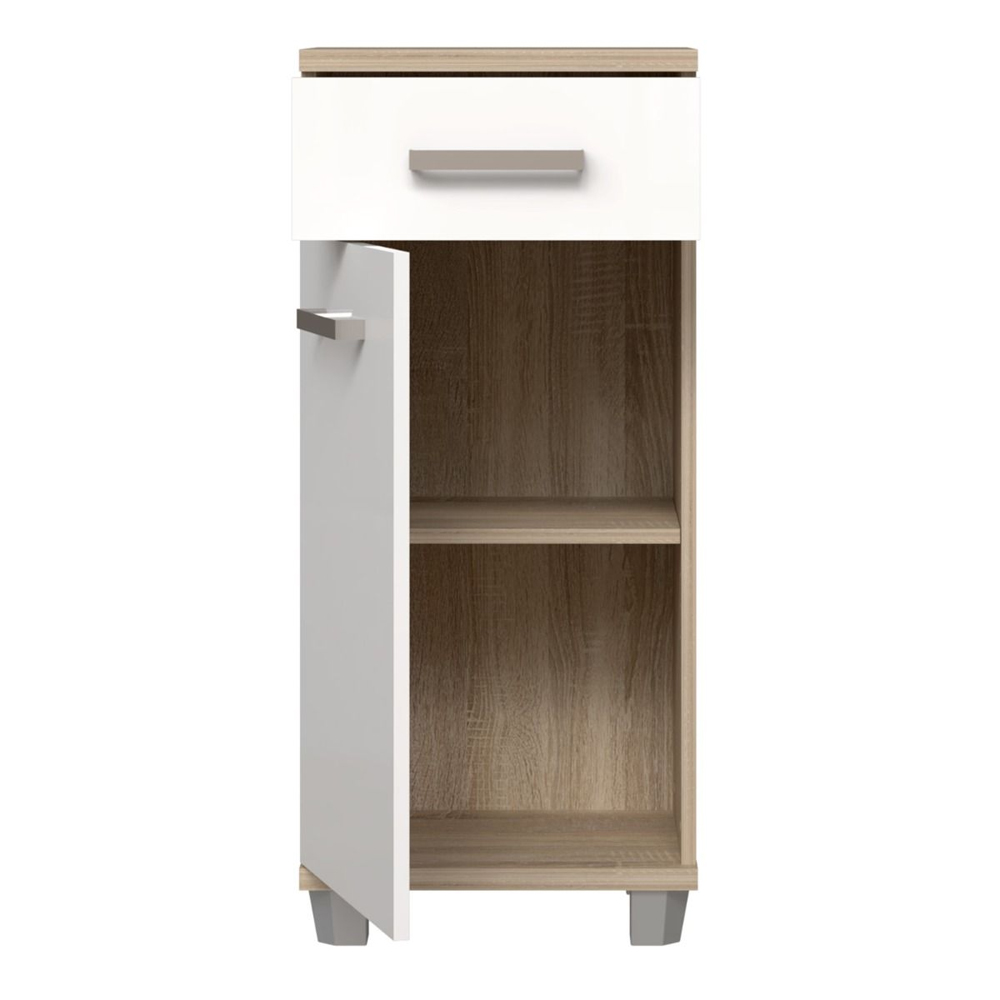 Vareon Wooden Bathroom Furniture Set in Sonoma Oak and White High Gloss