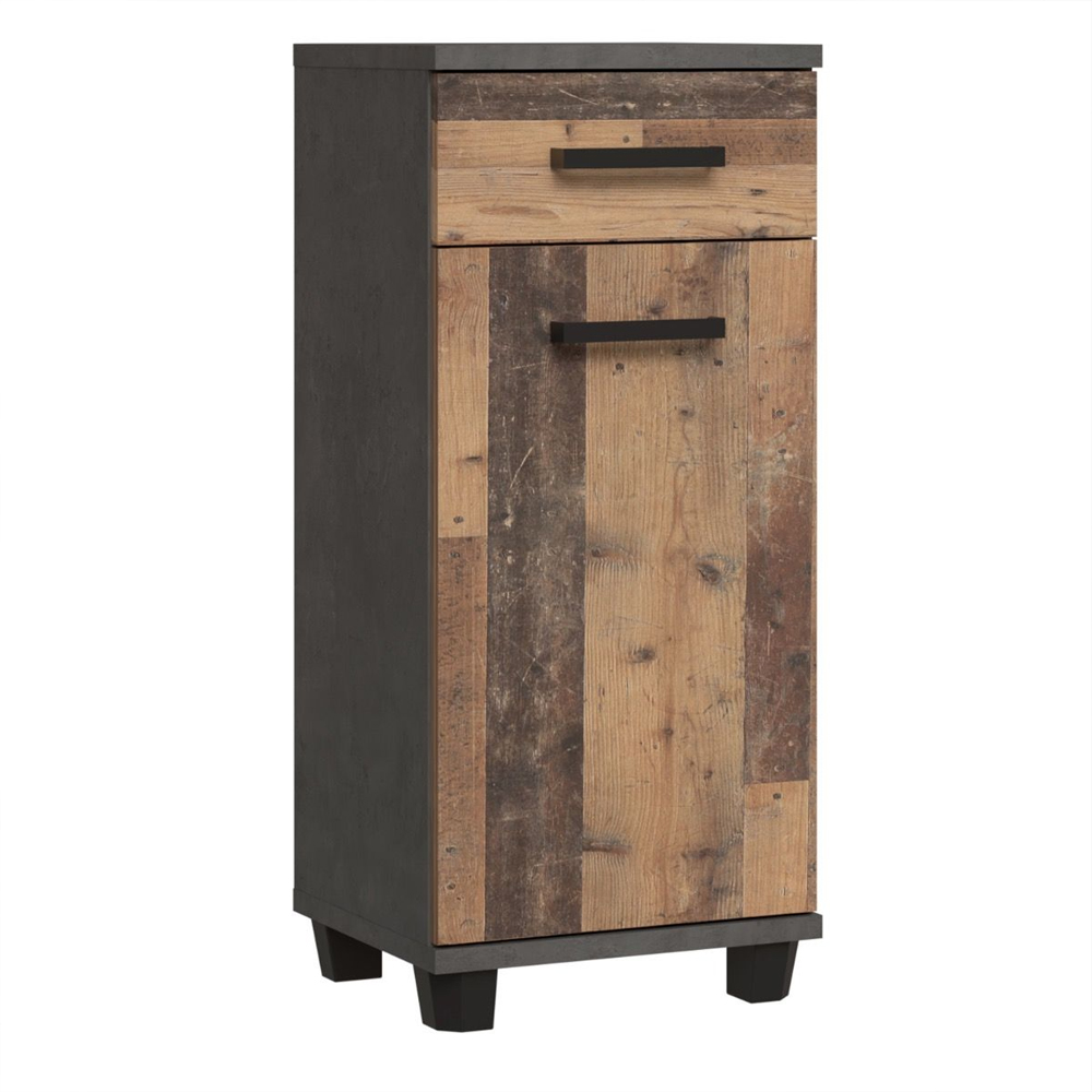 Vareon Wooden Bathroom Furniture Set in Walnut and Dark Grey