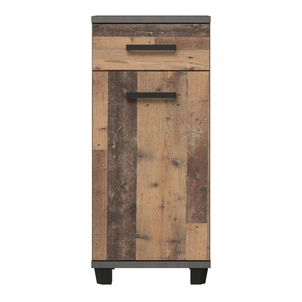 Vareon Wooden Bathroom Furniture Set in Walnut and Dark Grey