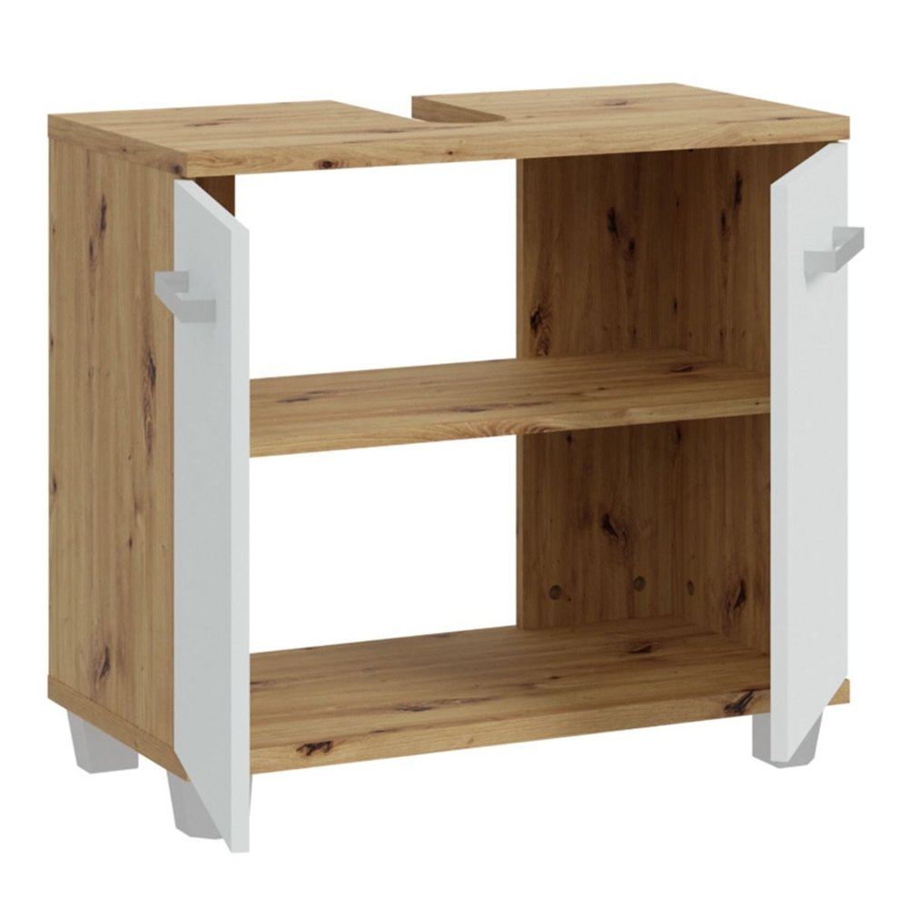 Vareon Wooden Bathroom Furniture Set in Artisan Oak and Light Grey