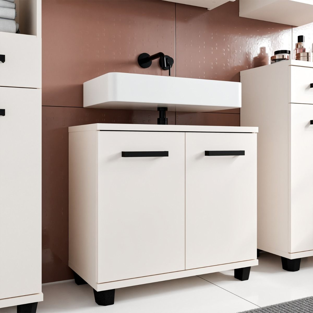 Vareon Wooden Bathroom Furniture Set in Sand