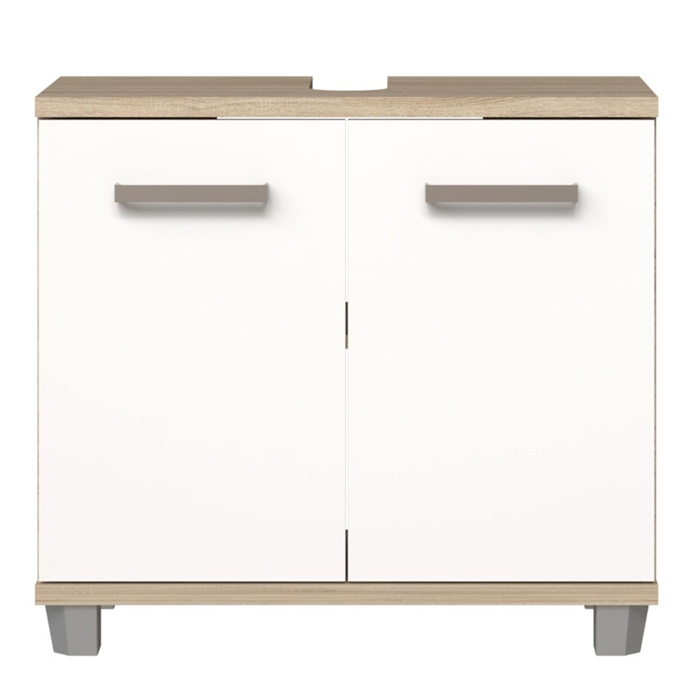 Vareon Wooden Bathroom Furniture Set in Sonoma Oak and White High Gloss