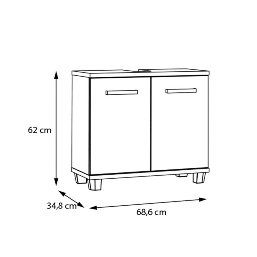 Vareon Wooden Vanity Unit without Sink in Walnut and Dark Grey