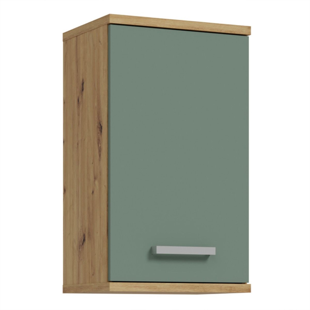 Vareon Wooden Bathroom Furniture Set in Artisan Oak and Sage Green