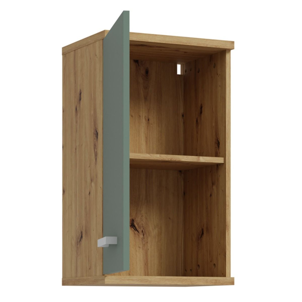 Vareon Wooden Bathroom Furniture Set in Artisan Oak and Sage Green