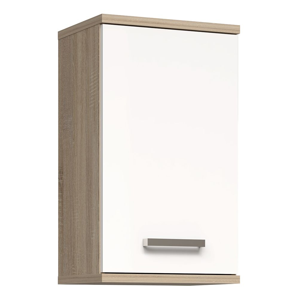 Vareon Wooden Bathroom Furniture Set in Sonoma Oak and White High Gloss