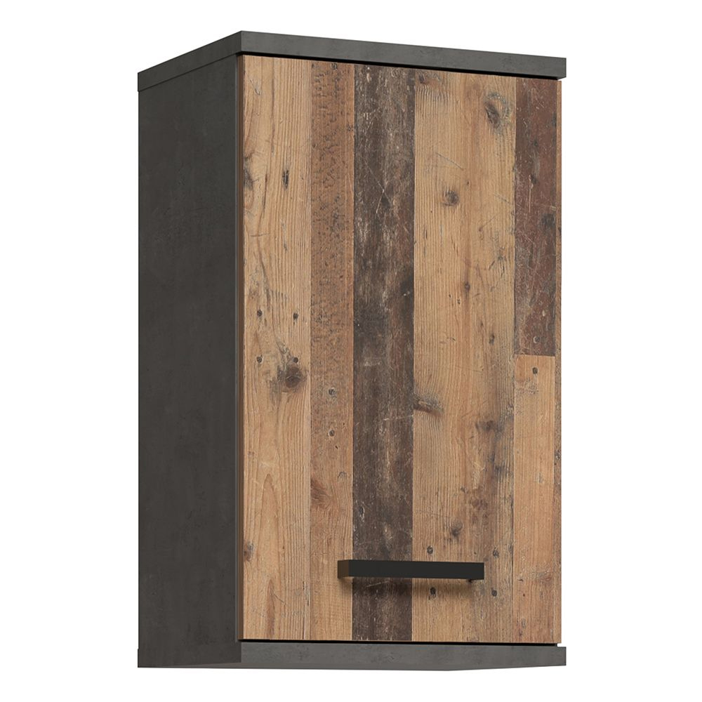 Vareon Wooden Bathroom Furniture Set in Walnut and Dark Grey