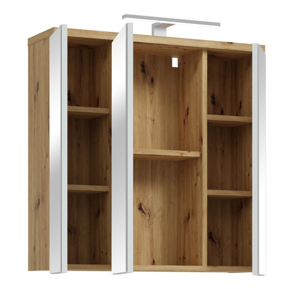 Vareon Wooden Bathroom Furniture Set in Artisan Oak and Light Grey