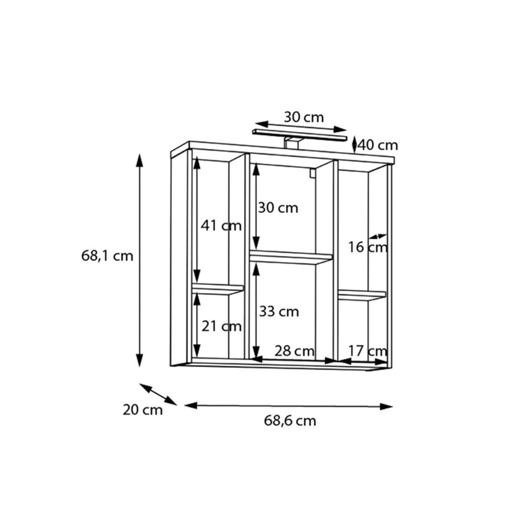 Vareon Wooden Wall Mounted Bathroom Mirrored Cabinet in Artisan Oak and Sage Green with LED