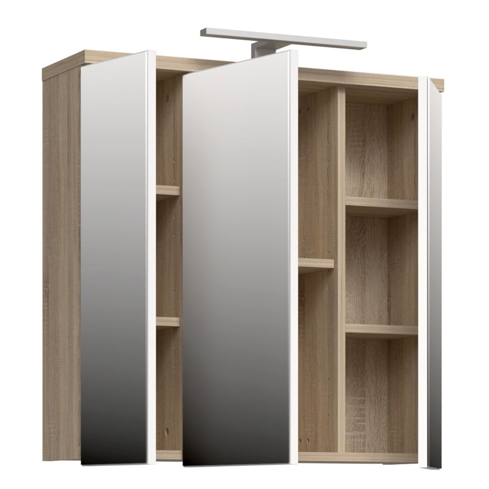 Vareon Wooden Bathroom Furniture Set in Sonoma Oak and White High Gloss