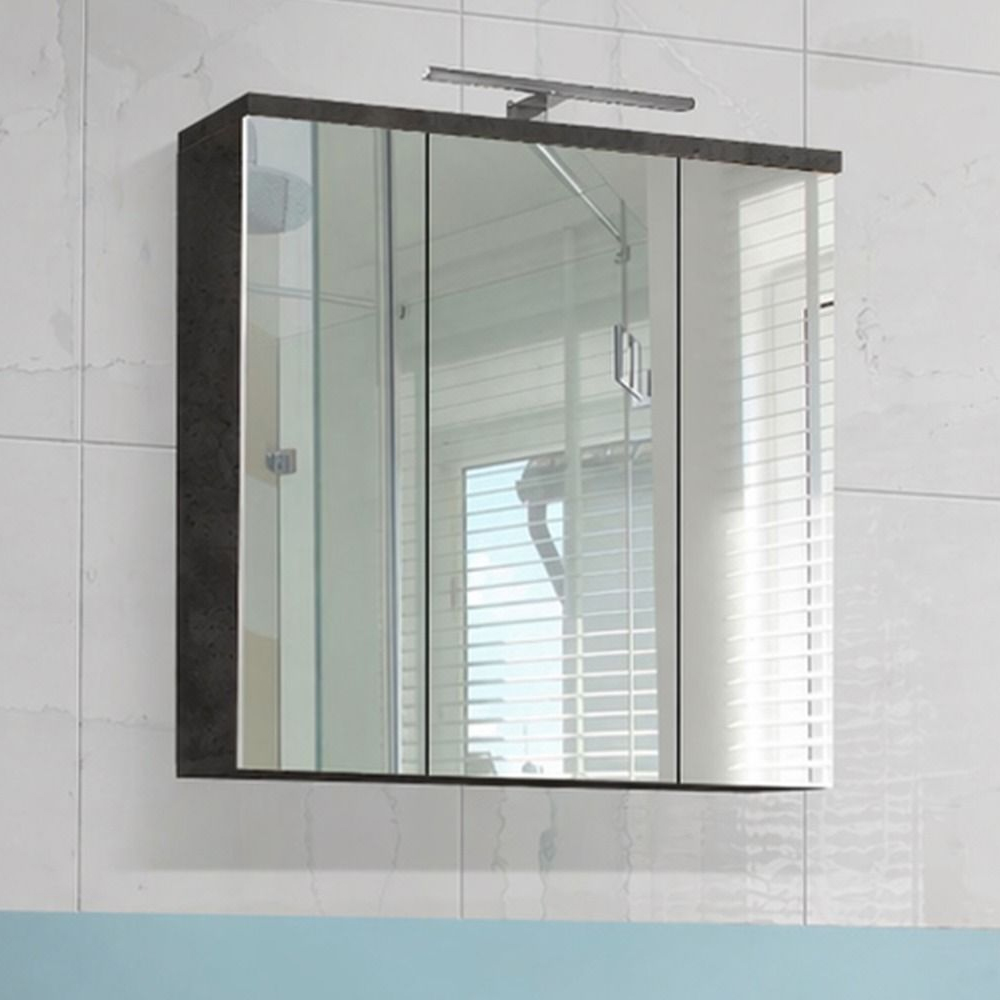 Vareon Wooden Bathroom Furniture Set in Walnut and Dark Grey