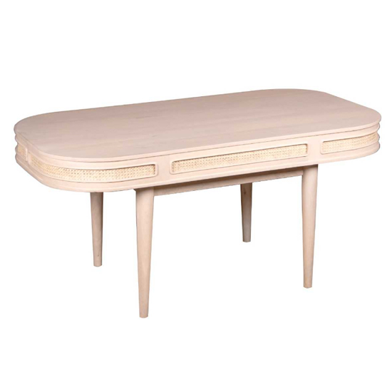 Varese Cane And Mango Wood Dining Table In Oak